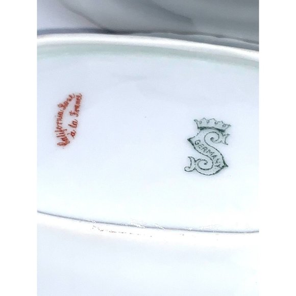 Steinmann a la France Pink Roses Celery Salt Condiment Dish Hand Painted Germany - Picture 8 of 8